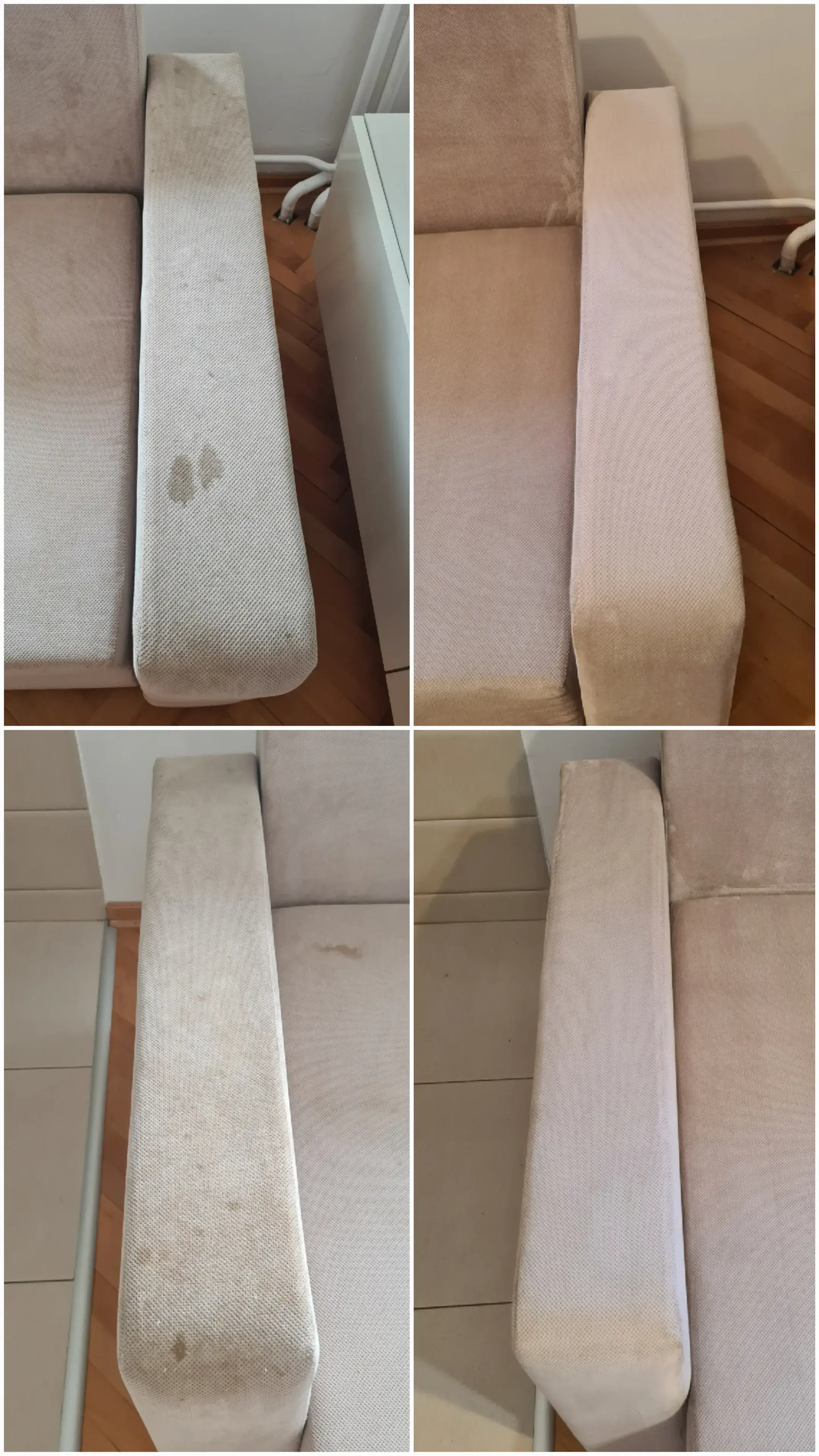 20260504_130813 Dubinsko pranje namestaja - Naslon za ruke pre i posle pranja - Uklanjanje mrlja i fleka - Tim Clean Nis
